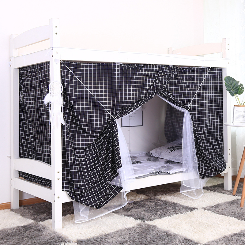 床帘蚊帐学生宿舍一体式物理半遮光上铺男下铺女寝室单人两用帘子