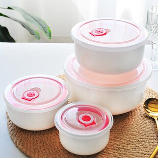 泡面碗蒸蛋碗带盖陶瓷碗饭盒保鲜碗密封可微波炉专用蒸碗大号家用