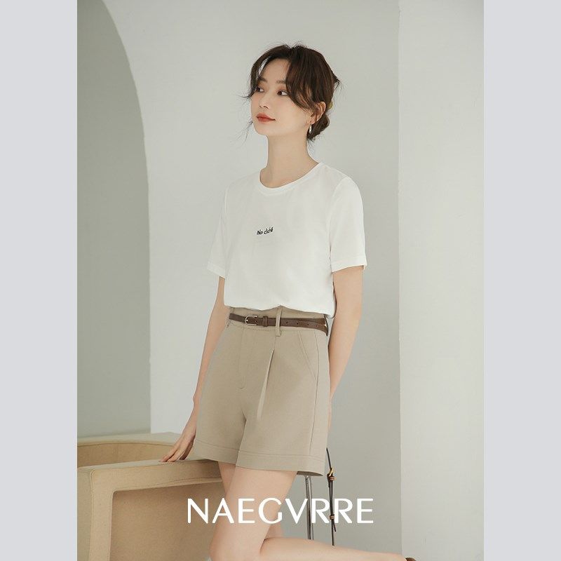 奈格薇儿小个子西装短裤女夏2025年新款卡其色高腰显瘦阔腿休闲裤,女装/女士精品,休闲裤,淘宝优惠券,粉丝福利购,淘宝优惠卷