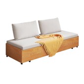 志光实木沙发床折叠两用小户型无扶手客厅坐卧多功能伸缩床抽拉床