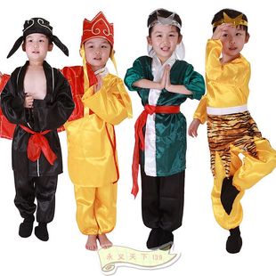 儿童西游记服装四人孙悟空八戒唐僧演出服全套装土地公公表演服装