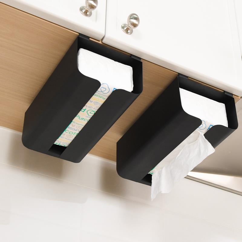 免打厨房纸巾置物架壁挂卫生间吊柜下孔倒挂偶买嘎盒洗脸抽巾纸悬