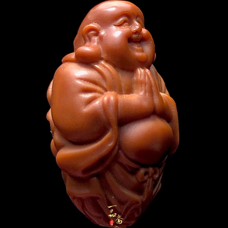 弥件25888勒佛橄核单籽吊坠核雕榄精雕刻笑佛挂高端男男士文玩手