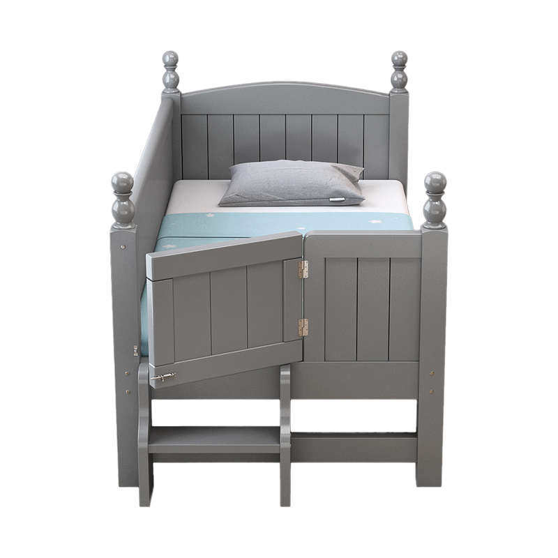 实木儿童床带护栏小床单人床大拼接加宽男孩婴儿白色床边床床神器