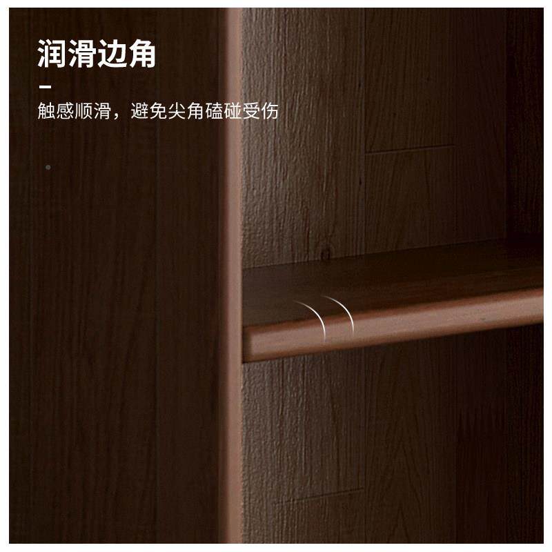 一面墙书储物柜柜一体整墙客纳展示厅收柜胡G105-11-桃木色全实木