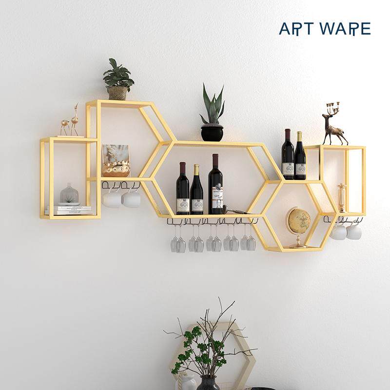 铁艺酒架置物架壁挂创意展示架子装饰红酒柜家用餐厅书架杯墙上架