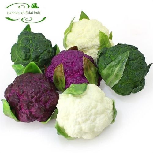 彷真花菜 西兰花紫花菜PU菜花青花菜西蓝花花椰菜模型装饰道具