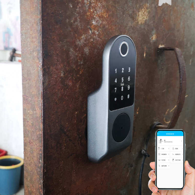 老式防盗门改智能锁户外防水锁锁密码电子指纹锁铁门牛头门庭院大