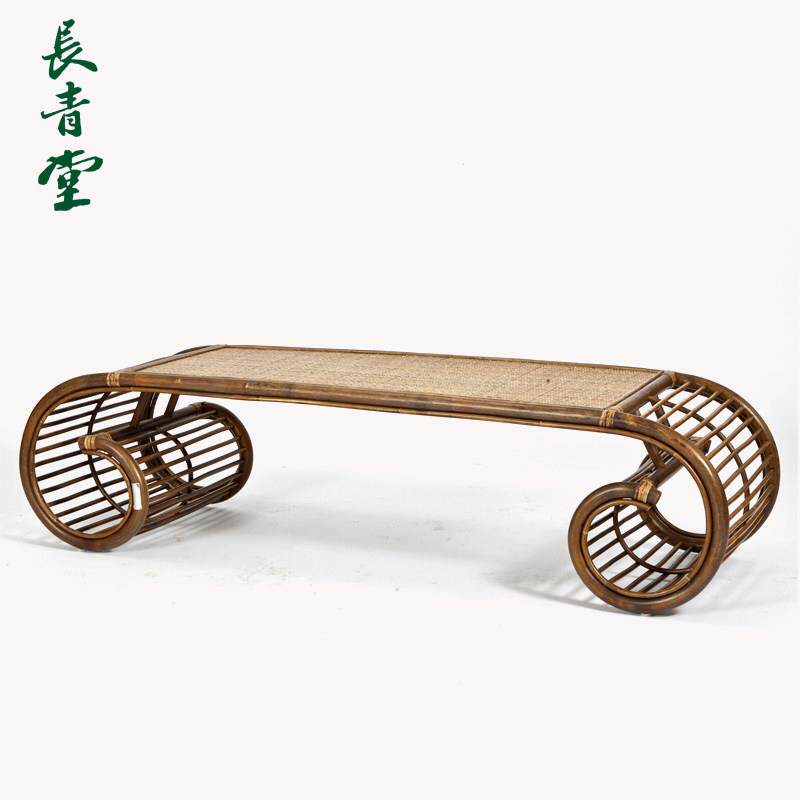 长青/堂榻榻米茶桌禅意坐式藤炕编小桌子飘日窗茶几地矮桌案几桌