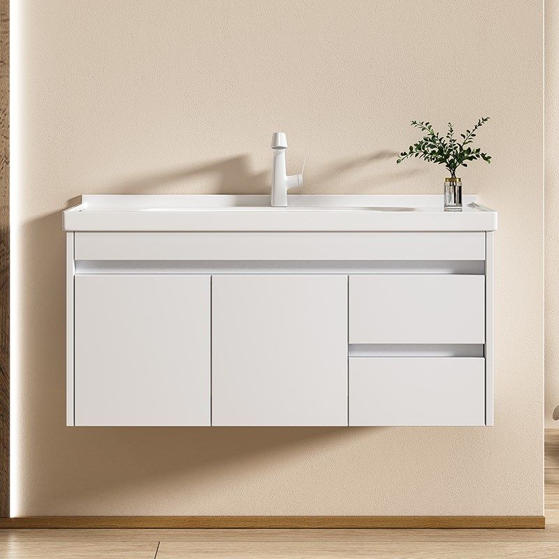 欧罗芬奶油风陶瓷一体盆浴室柜主柜现代简约洗手洗脸盆柜洗漱台