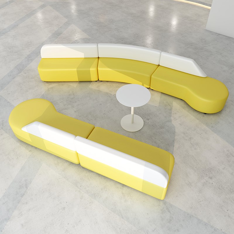 幼儿园培训机构公司大厅休息接待区创意异形休闲商务办公沙发组合