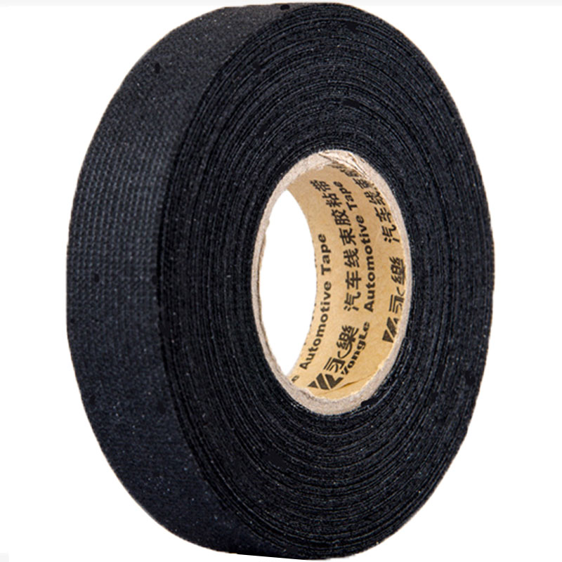高温永乐胶带汽车绒布线路线束植绒黑色专用静音电线电工胶布车用
