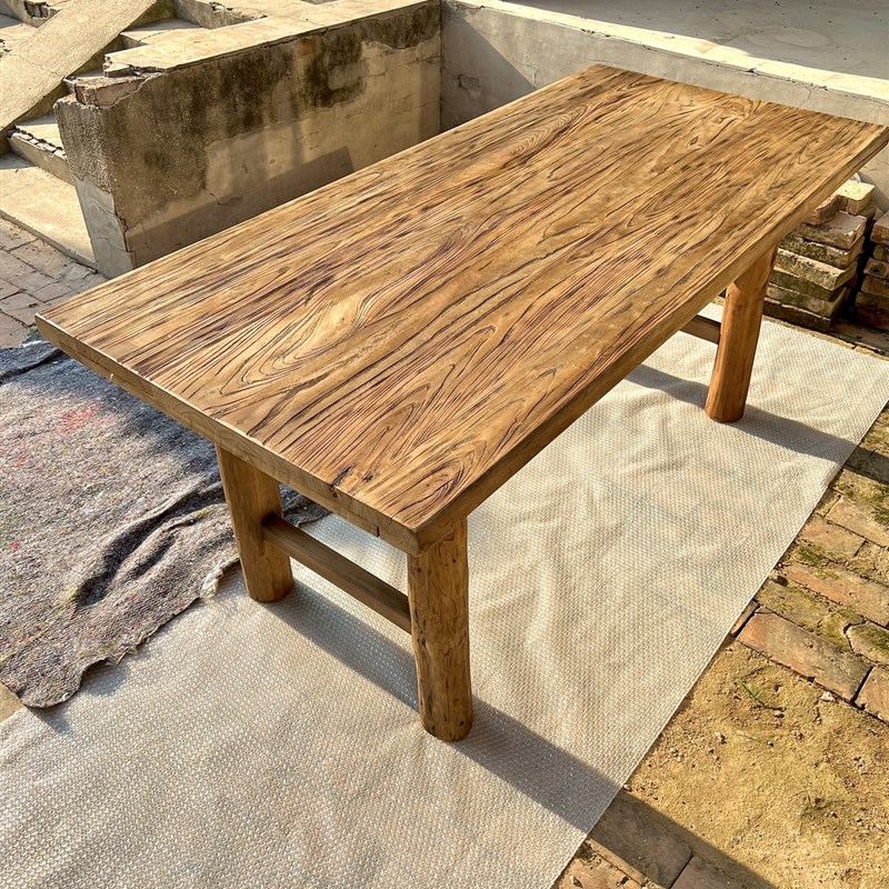 老榆木桌子复古茶桌原木实木桌子吧台长桌书桌餐桌阳台桌民宿家用