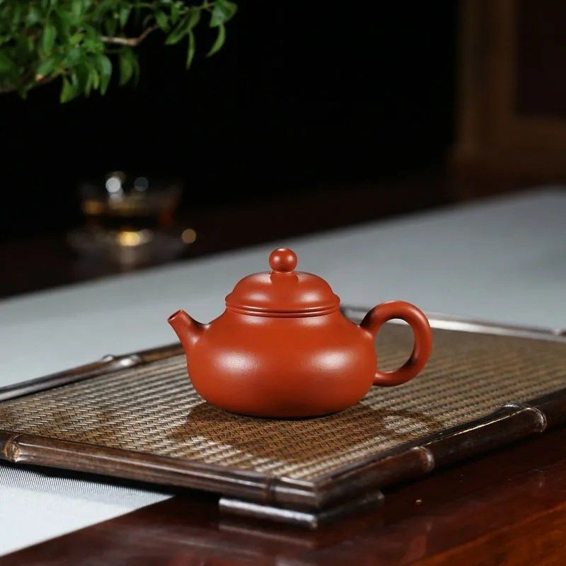 160ml宜兴原矿紫砂壶朱泥容天壶泡茶壶紫朱泥容天壶小容量冲茶壶