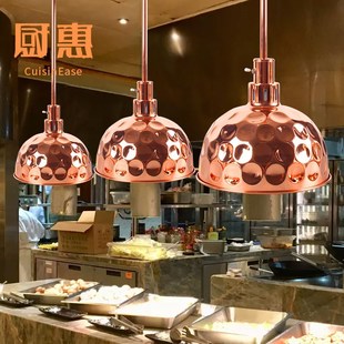 自助餐保温灯固定式单头挂灯硬杆直管吊灯暖食灯餐饮炸品加热吊灯
