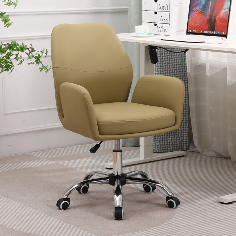 家用单人书桌电脑椅舒适久坐卧室办公升降旋转职员转椅前台休闲椅