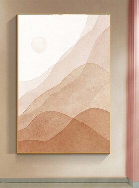 侘寂风客厅装饰画高级感奶油抽象肌理感玄关挂画沙发背景墙落地画