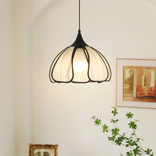 侘寂风奶油风卧室床头小吊灯多头餐厅灯创意个性花瓣灯玄关过道灯