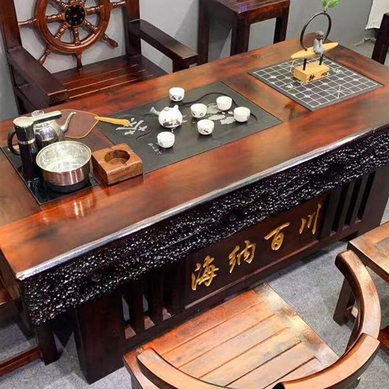 老船木茶桌椅组合实木中式功夫泡茶桌茶几家用办公室茶台套装一体