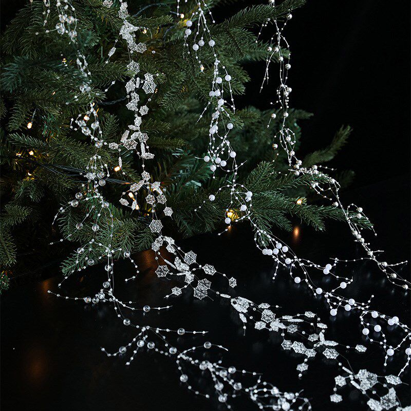 鱼线固定珍珠炼连线珠耶诞冰晶挂件珠串藤条花环耶诞树装饰品挂饰