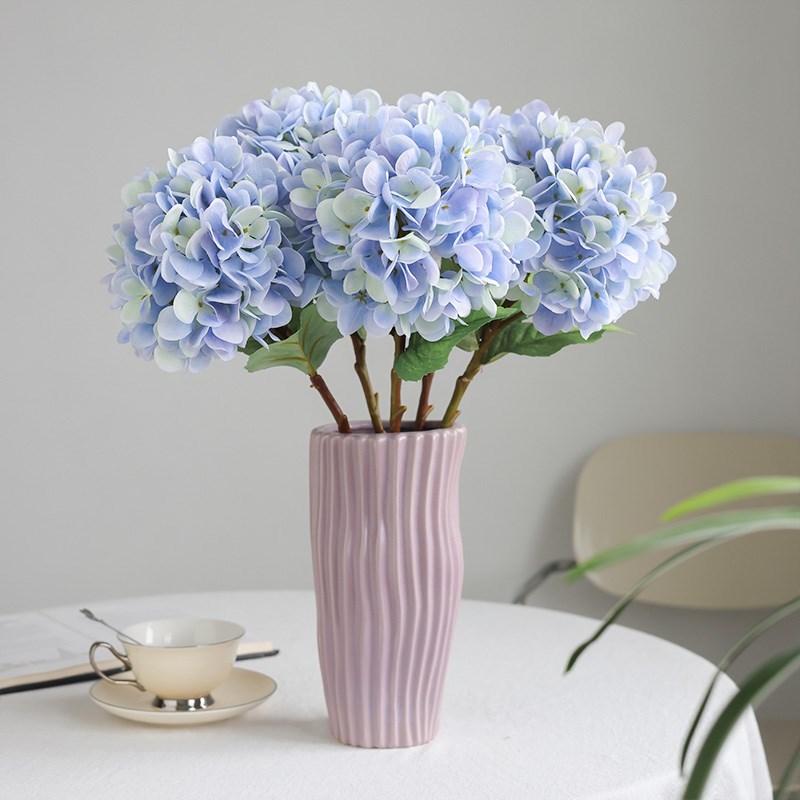 单枝仿真绣球花高品质绢花摆件客厅桌面茶几装饰花婚庆假花道具