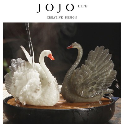 JOJOS L. PD.紫泉涧.茶宠变色貔貅天鹅茶盘创意精品茶道  赤心
