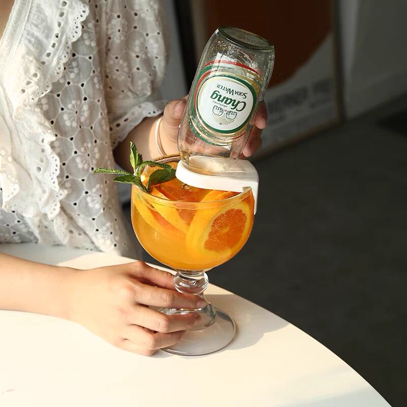 鸡尾酒卡扣杯倒扣创意玻璃高脚杯啤酒杯扎啤杯果汁杯冷饮杯饮料杯