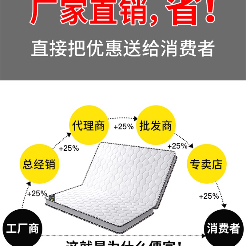床垫椰棕垫天然棕榈1.5出租房儿童环保护脊1.8m2米薄垫家用折叠垫