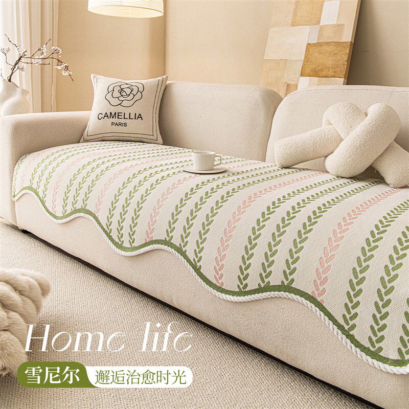 2026新款雪尼尔沙发垫一片式固定防滑四季通用直排坐垫高级感盖布