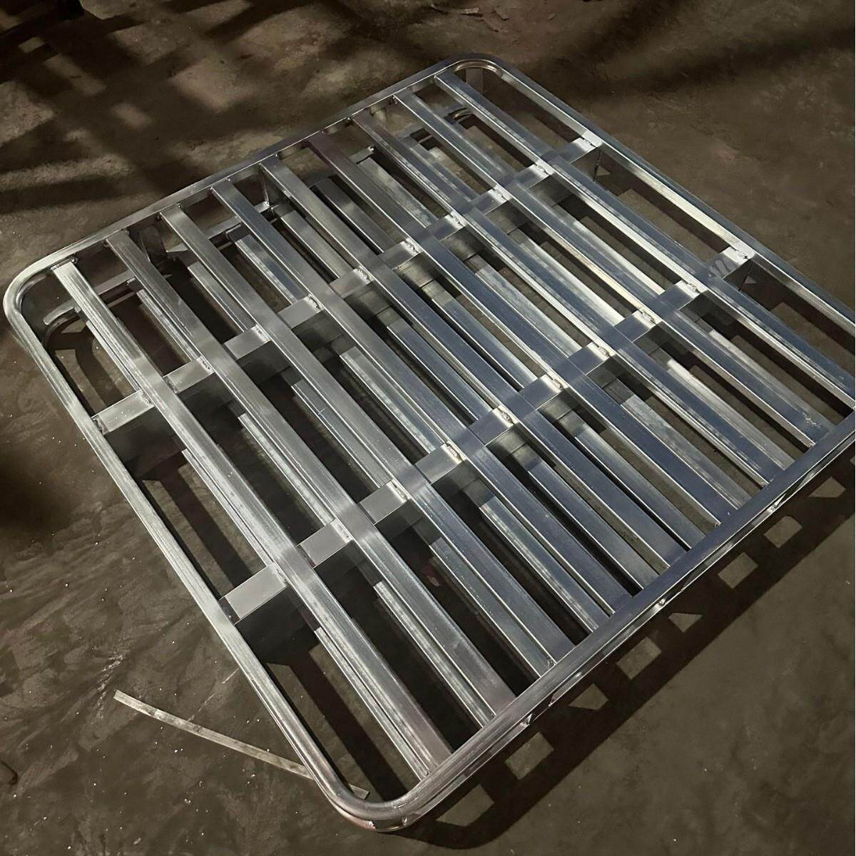 叉车托盘双层重型钢制圆角拖托盘货架金属钢制铁托盘双面钢制托盘