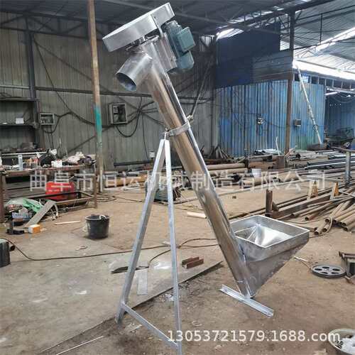 不锈钢圆管输送机 小型蛟龙提升机  螺旋水泥上料机