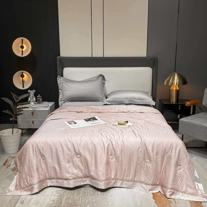 厂家直销60支天丝提花桑蚕丝夏凉被可水洗可机洗送礼冰丝触感