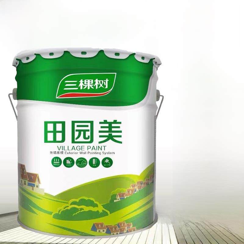 三棵树田园美外墙涂料乳胶漆防水防晒阳台户外房屋彩色外墙涂料涂