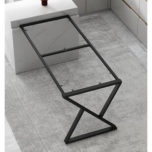 倒三台L型桌腿角支架单边台岛台金属支撑脚岩板吧脚餐倒三角单腿