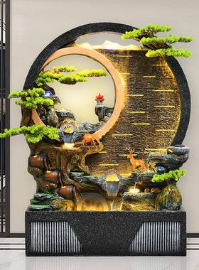 客水厅流水摆件幕墙假山喷泉WMI葫芦财生室内落地水墙办公室流装
