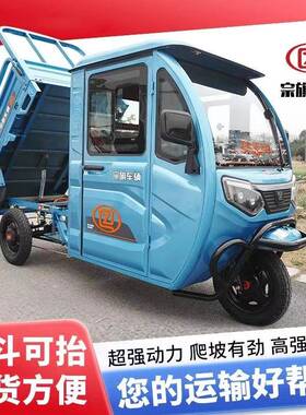 宗电ZQ1000DZ动三车轮车半封闭国标带棚拉货农用驾驶室运电货瓶全