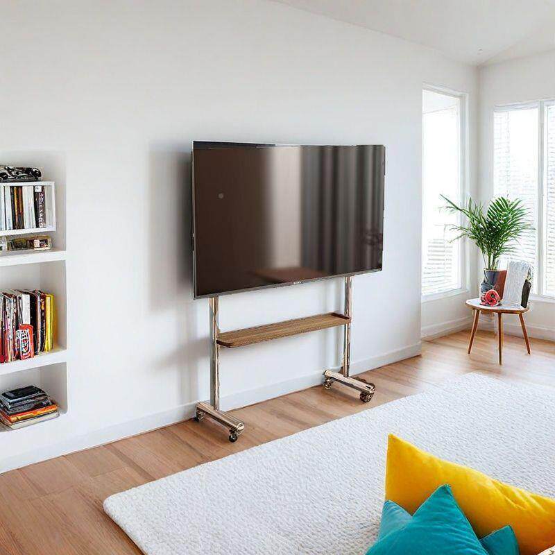 新款电视落地支架可移动不钢带滚锈轮小户工型无品牌/-通用架工厂