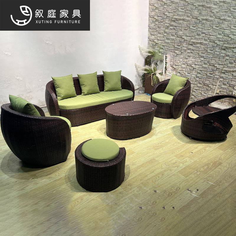 藤编户外家具露天阳台休闲客厅沙发组合创意咖啡厅室内外酒店桌椅