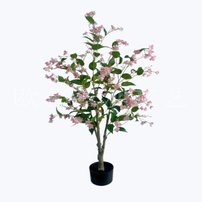 仿花绿植卉粉色雪真蓝盆栽柳茉2505莉家居室内摆件落地垂丝仿真花