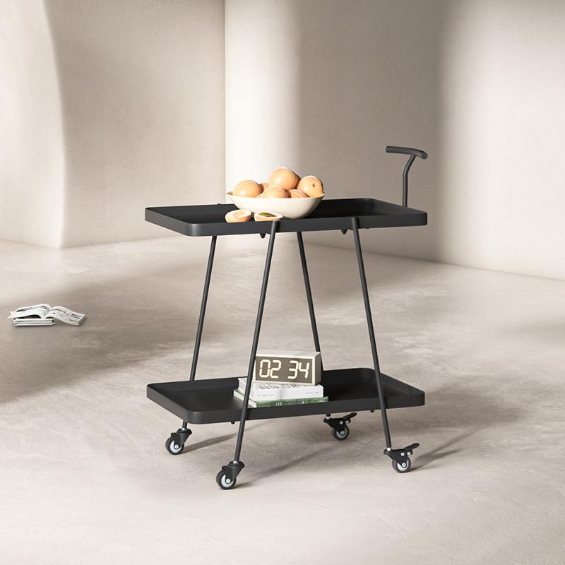 北现代TH24简约小置物架小茶可几极欧简双层带轮手扶推车移动收纳