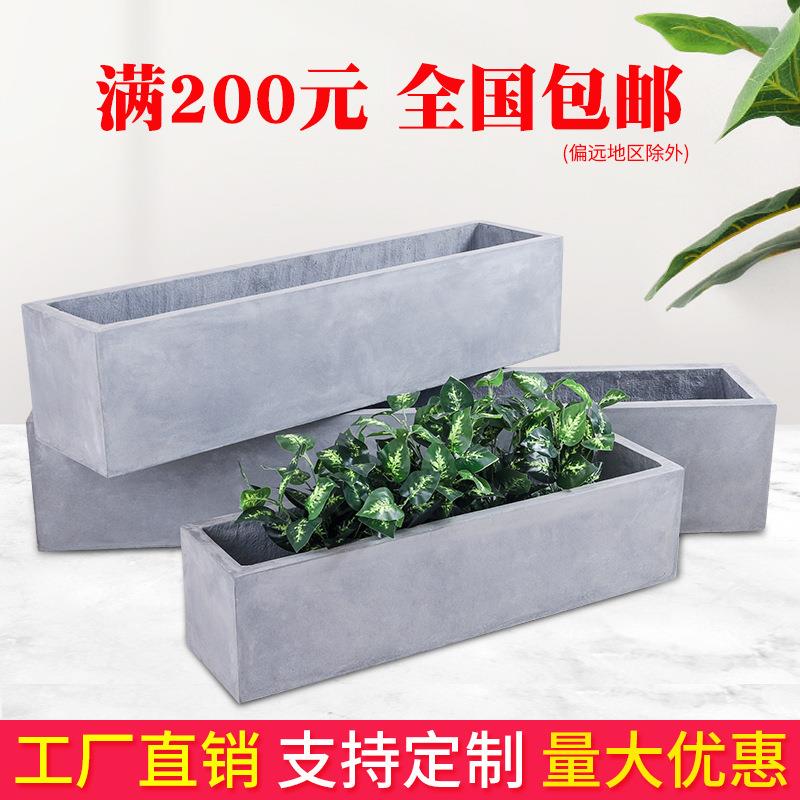 水泥花盆GKlT8Us0庭环保带托盘绿植柜仿花岗岩水石圆形花箱非镁泥