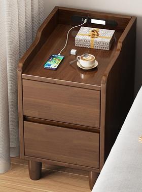 北迷你床头柜小型简33980约极简窄床欧头木储柜物床边柜实床头柜