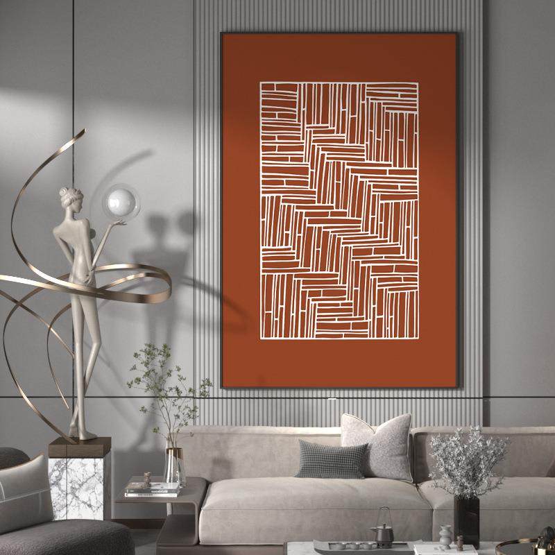 现代轻奢客厅玄关装饰棕EM-1288色条几何艺术抽景象背墙壁竖线版,家居饰品,现代装饰画,淘宝优惠券,粉丝福利购,淘宝优惠卷