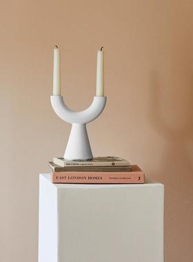 ins风复古陶瓷软品烛台烛光客晚餐蜡YYB烛台家用餐桌厅桌面装饰摆