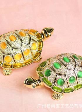 合广州厂家龟金珐琅彩工艺品创意家居中式小AD34乌招礼财摆件会销
