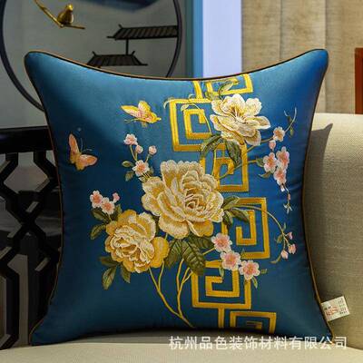 新中dlh001式刺沙发抱枕靠垫木沙发靠不背床头绣靠红包含芯支持定