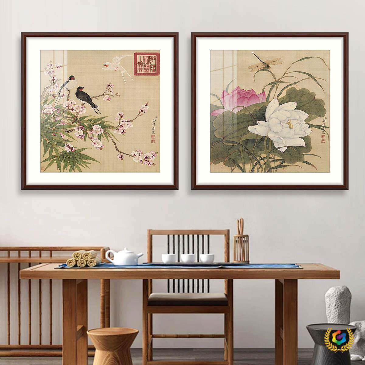 ?书余樨鸟图十字花绣2025新款客厅新中式花卉自房己绣名画Fh($px}