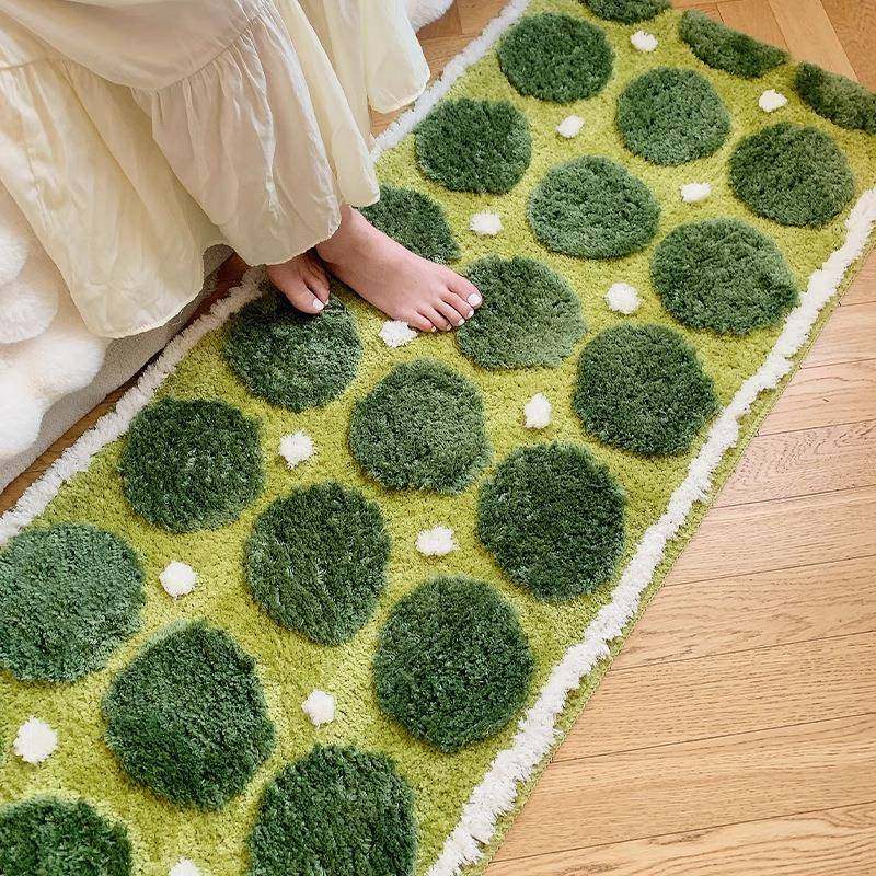 高室级感圆点A24卧毛发客厅房间进门床边地垫绒沙长条仿羊绒地毯