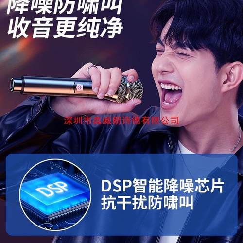 无线话U-10筒一拖二k歌麦专音克风全民家用唱户歌ktv连响业外通用