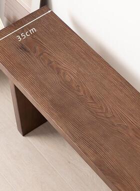 北欧实木长条凳用JC-0J5F3长椅餐桌长凳胡桃凳色原子木现代服装店